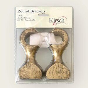Rare Vintage Kirsch Elegance Defined Round Brackets – Anodized Bronze (Set of 2)